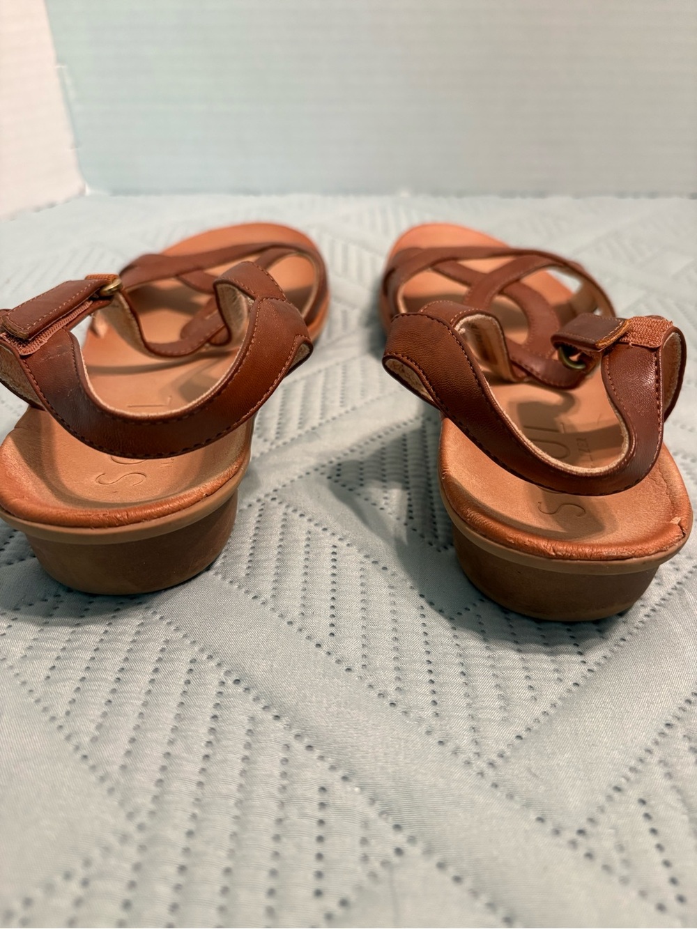 SOUL Naturalizer Solo Sandals Toffee Brown Women’s Size 10 Strappy 1 Inch Heel - Picture 6 of 10